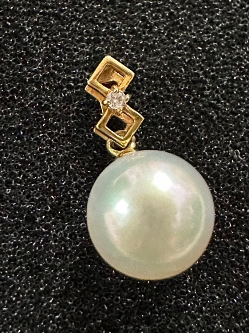 GSTVk18YGアコヤ真珠ペンダントトップダイヤモンド0.01ct未使用品