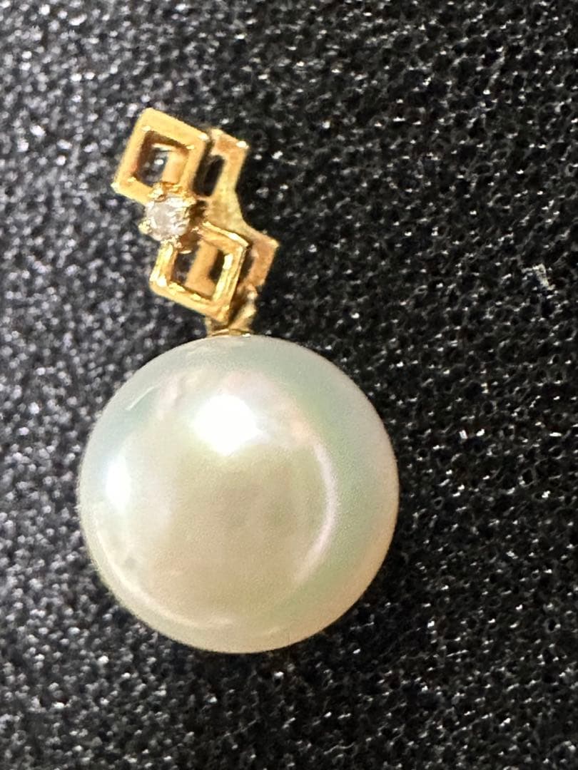 GSTVk18YGアコヤ真珠ペンダントトップダイヤモンド0.01ct未使用品