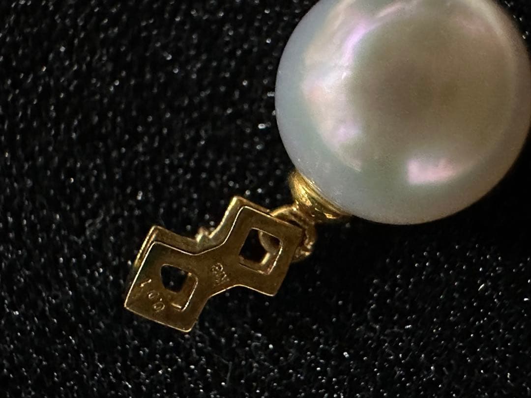 GSTVk18YGアコヤ真珠ペンダントトップダイヤモンド0.01ct未使用品