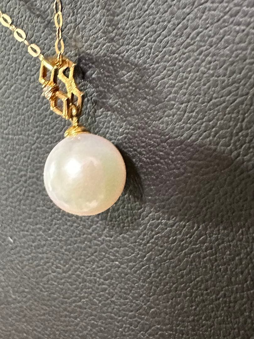 GSTVk18YGアコヤ真珠ペンダントトップダイヤモンド0.01ct未使用品