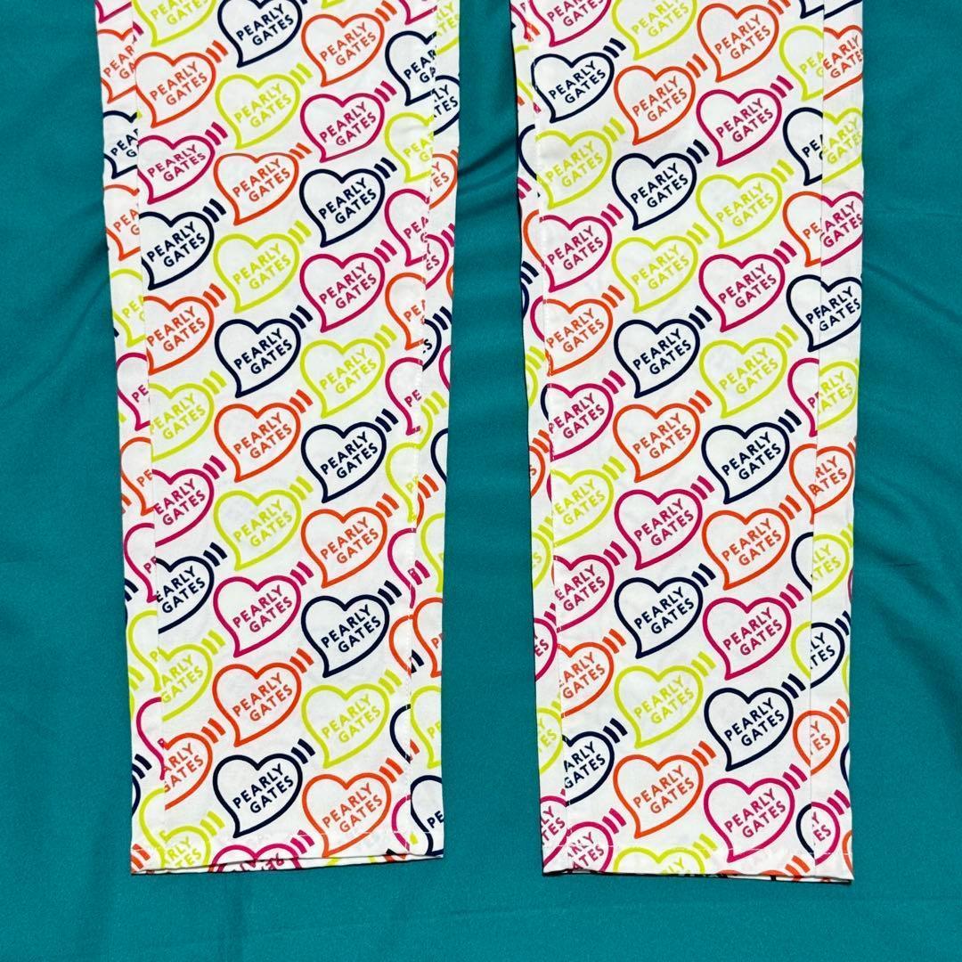 新品タグ付 PEARLY GATES ハート柄パンツ 22年モデル定価3.2万円