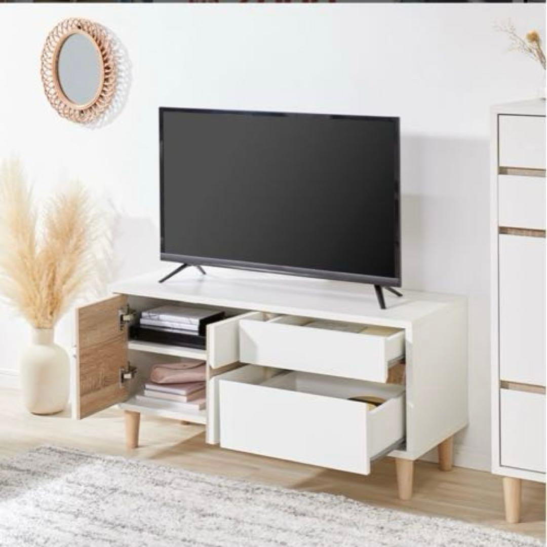 専用！！ 完売商品　LOWYA ホワイト テレビ台 引き出し付き