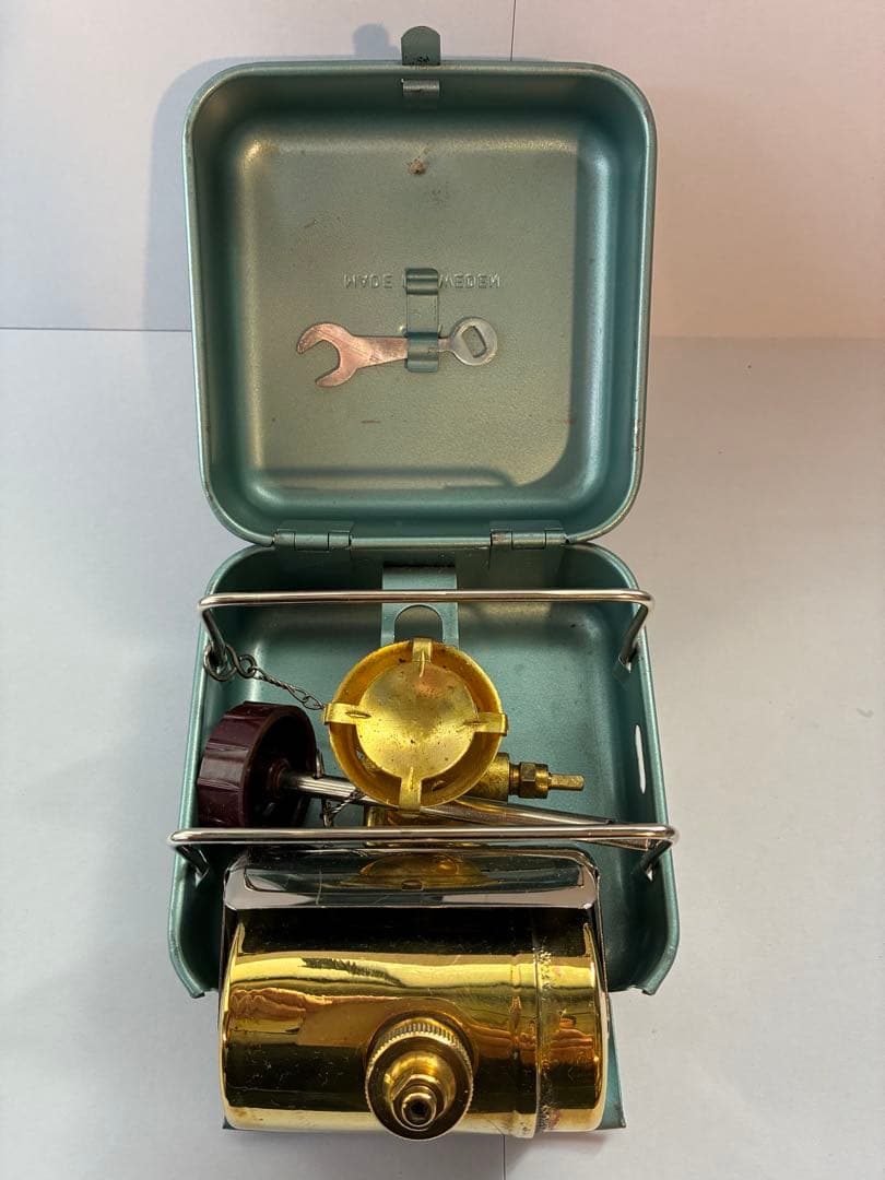 シングルバーナーコンロ ゴールド/グリーン