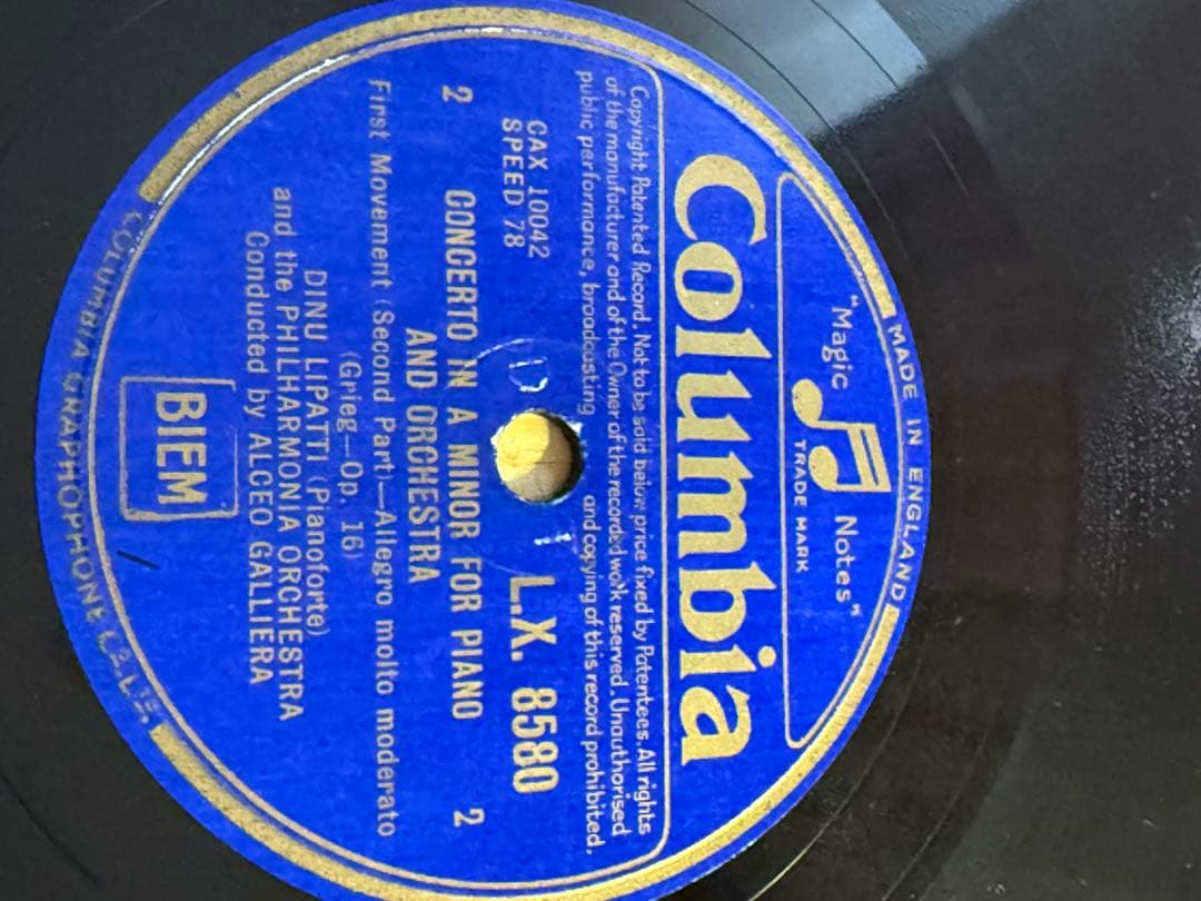 SP12in英盤４枚組 グリーグP協奏曲イ短調OP16 ディヌ・リパッティ