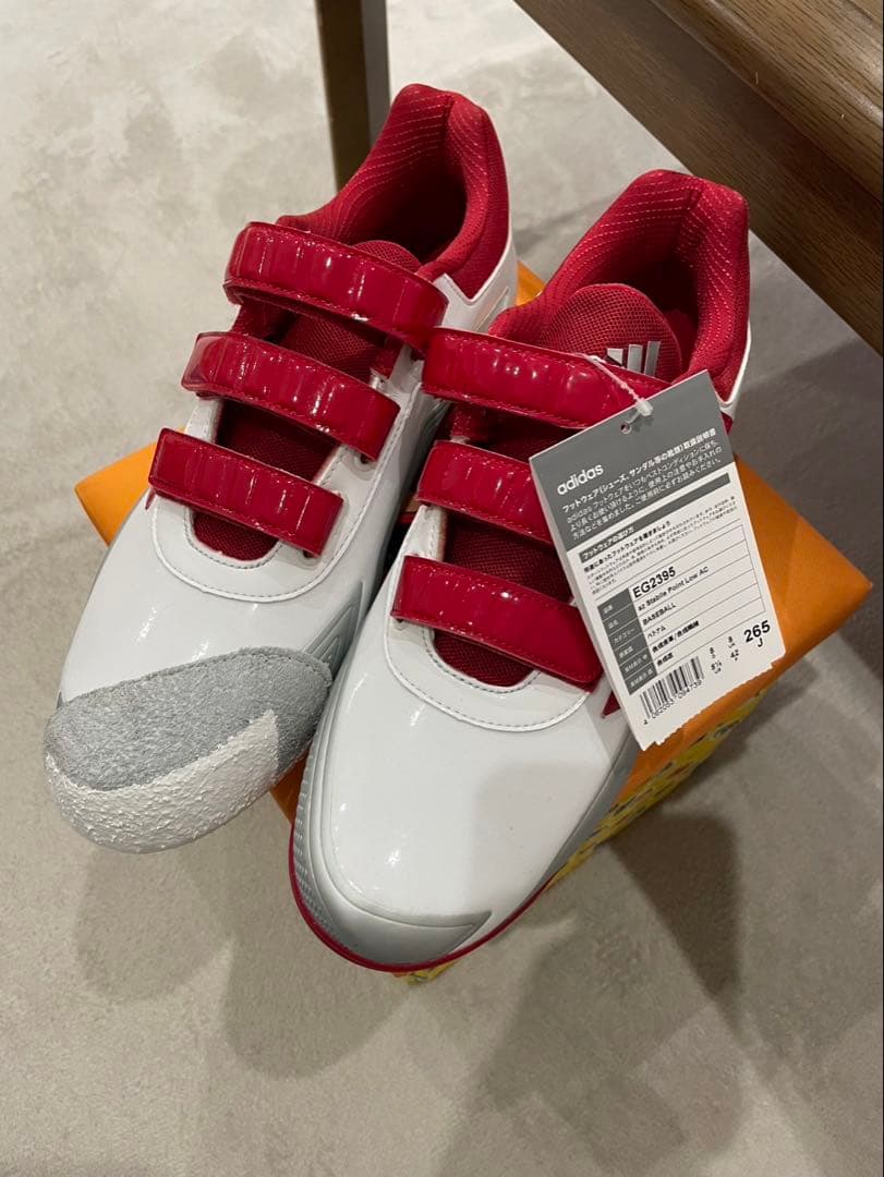 adidas スパイクシューズ 26.5cm ホワイト/レッド