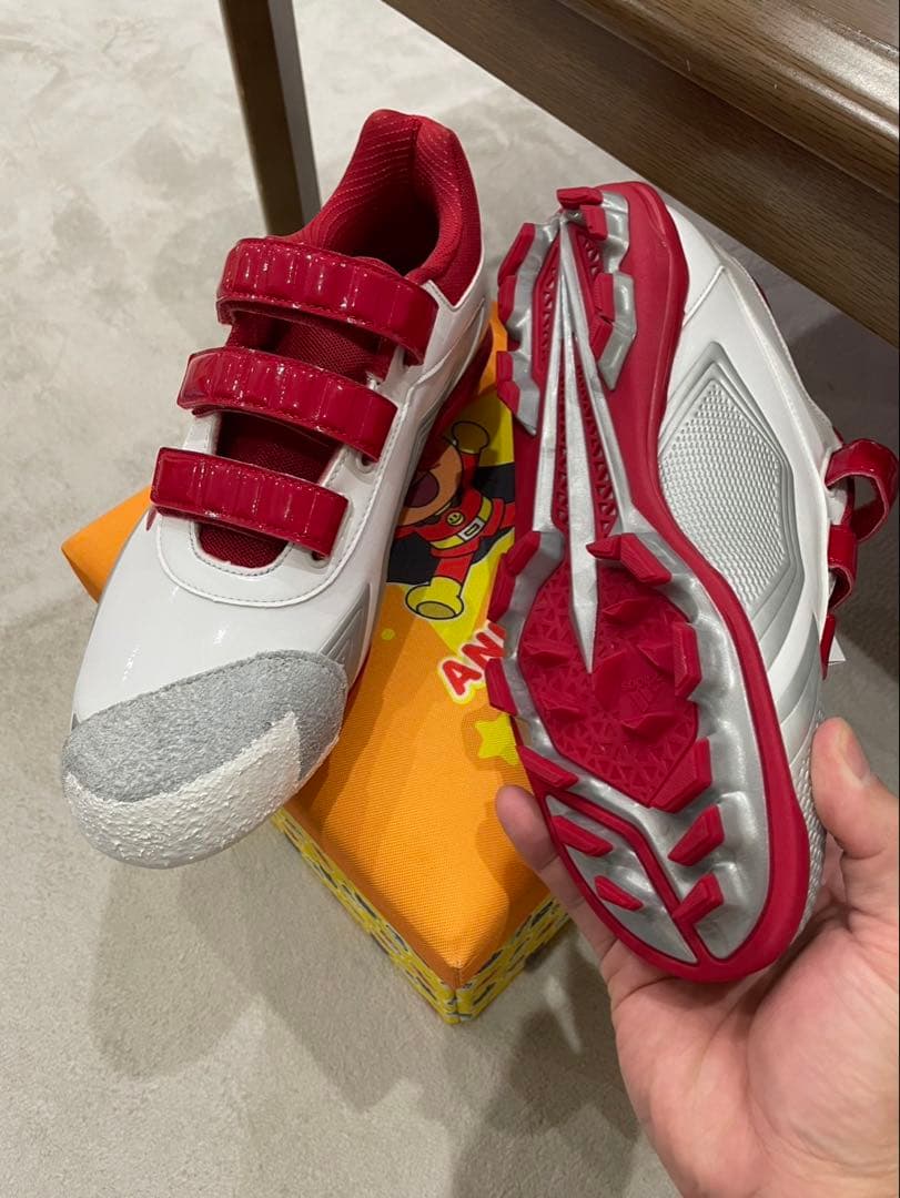 adidas スパイクシューズ 26.5cm ホワイト/レッド