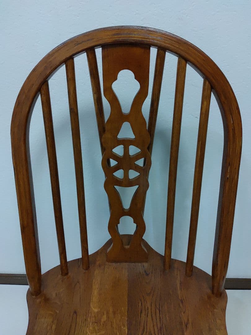 レア 座面回転 英国 アンティーク ホイールバックチェア ヴィンテージチェア