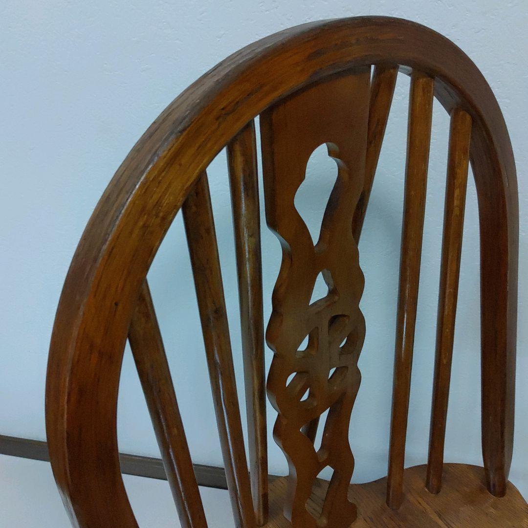 レア 座面回転 英国 アンティーク ホイールバックチェア ヴィンテージチェア