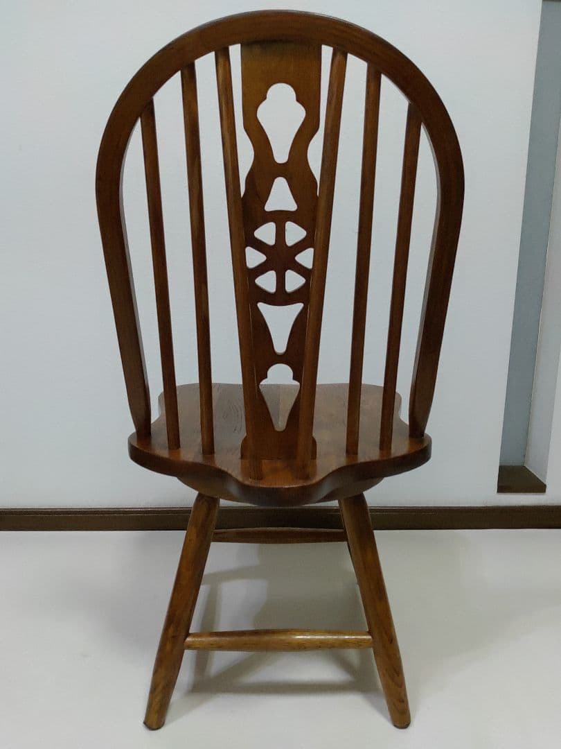 レア 座面回転 英国 アンティーク ホイールバックチェア ヴィンテージチェア