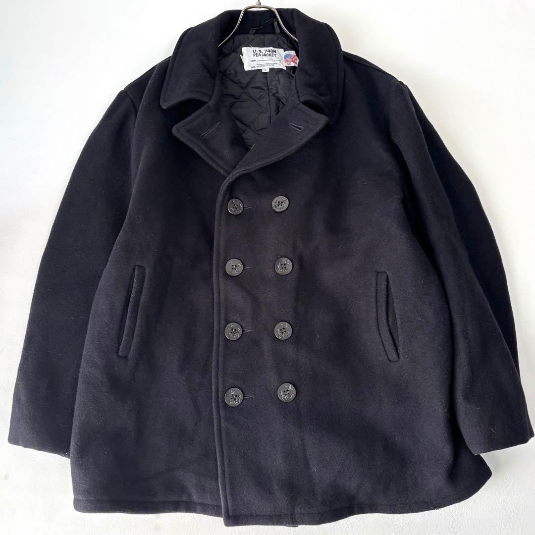【希少50サイズ】ショット ピーコート ダブル ブラック USA製 キルティング