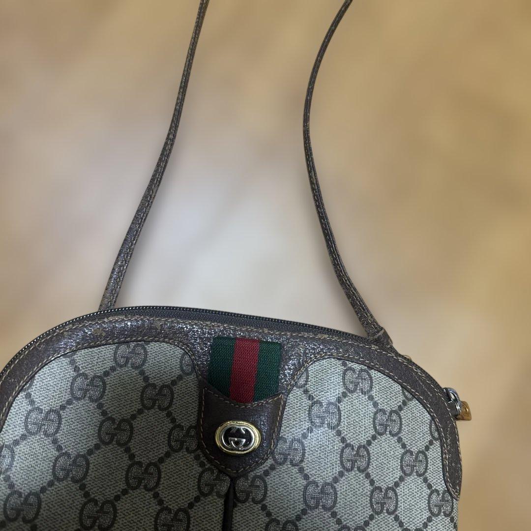 オールドグッチ GGスプリーム シェリーライン ショルダーバッグ ブラウン