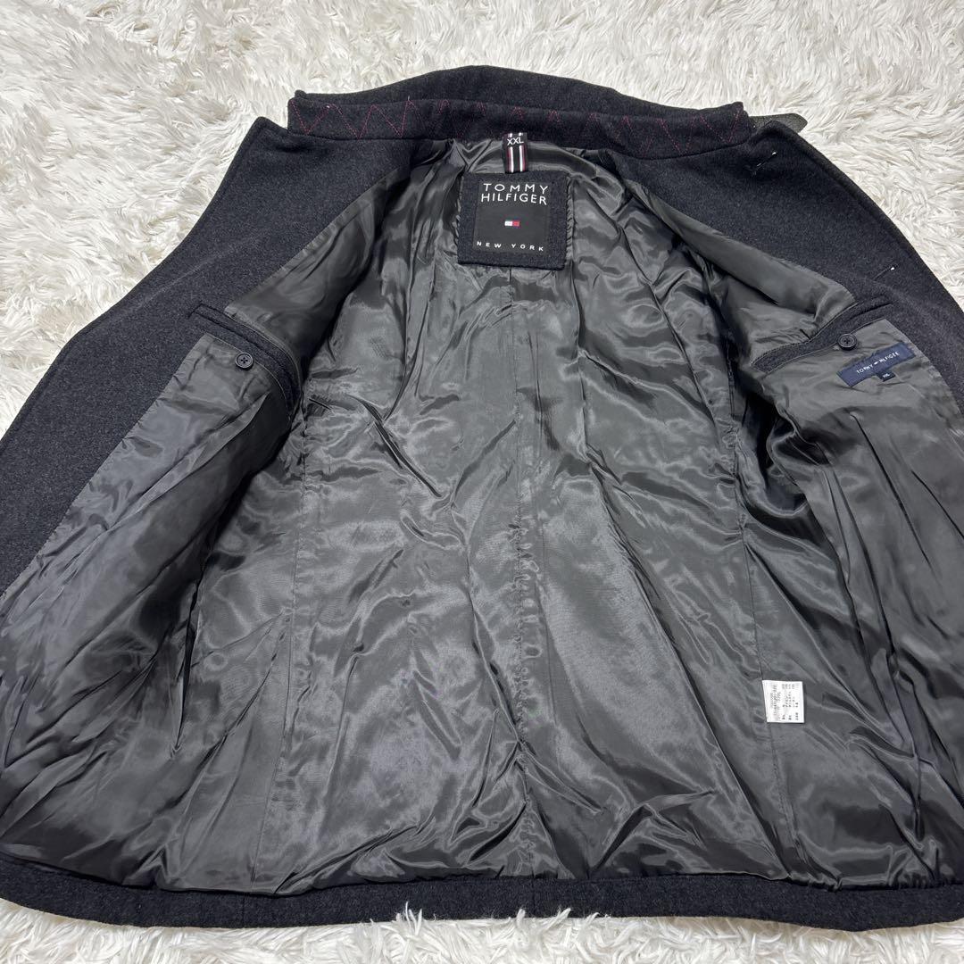 【美品】トミーヒルフィガー　ウールコート　グレー XXL 大人気