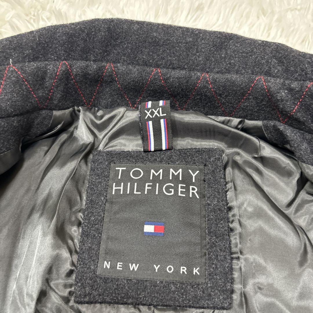 【美品】トミーヒルフィガー　ウールコート　グレー XXL 大人気