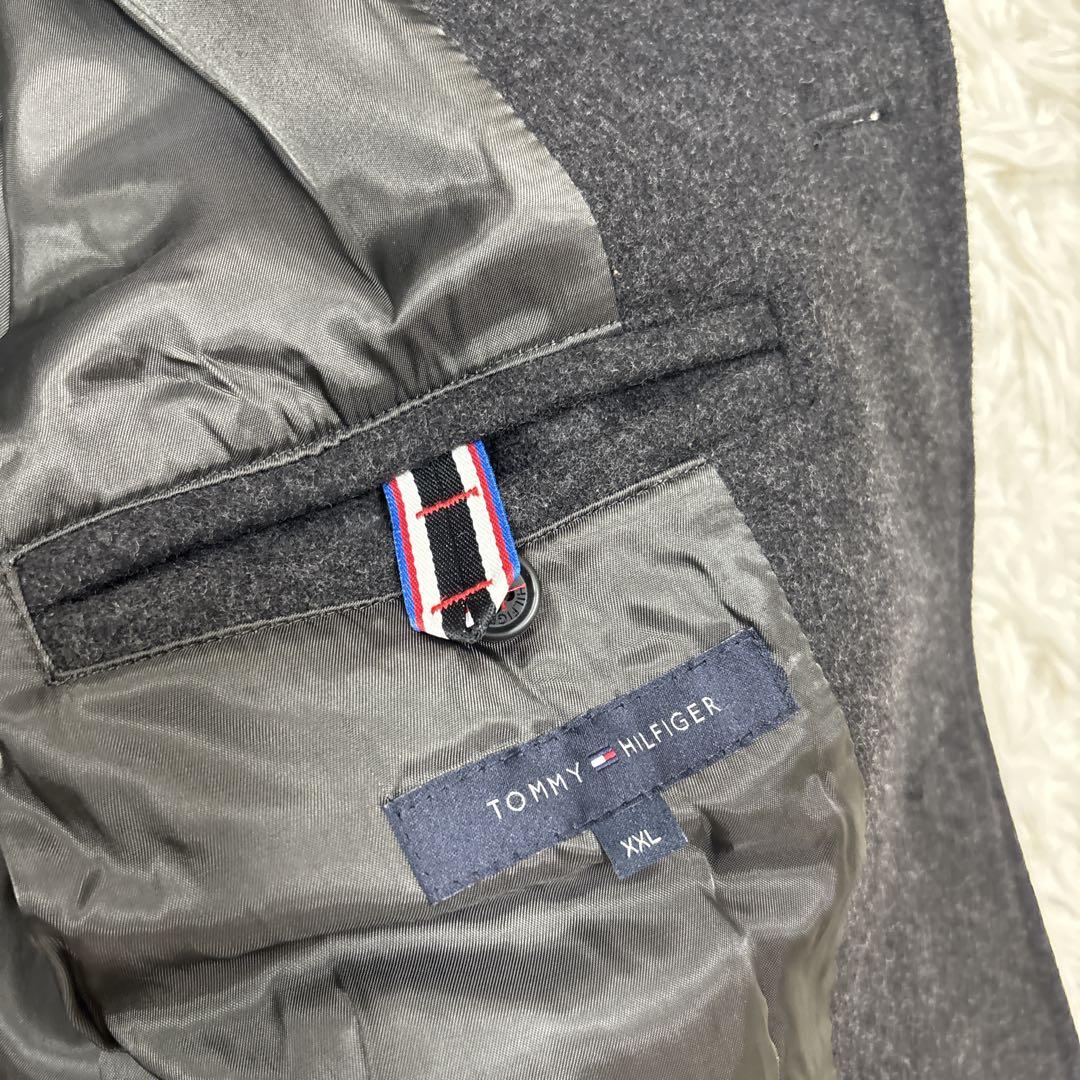 【美品】トミーヒルフィガー　ウールコート　グレー XXL 大人気