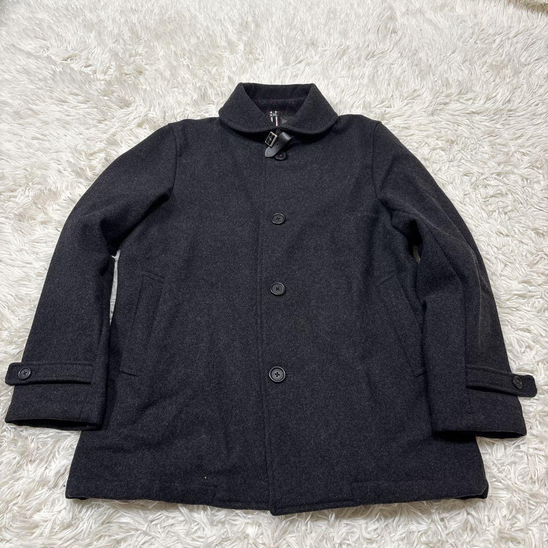 【美品】トミーヒルフィガー　ウールコート　グレー XXL 大人気