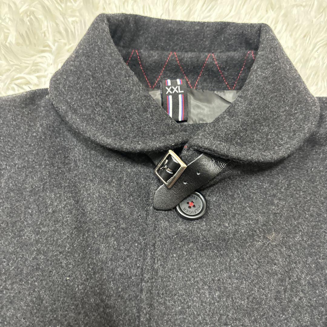 【美品】トミーヒルフィガー　ウールコート　グレー XXL 大人気