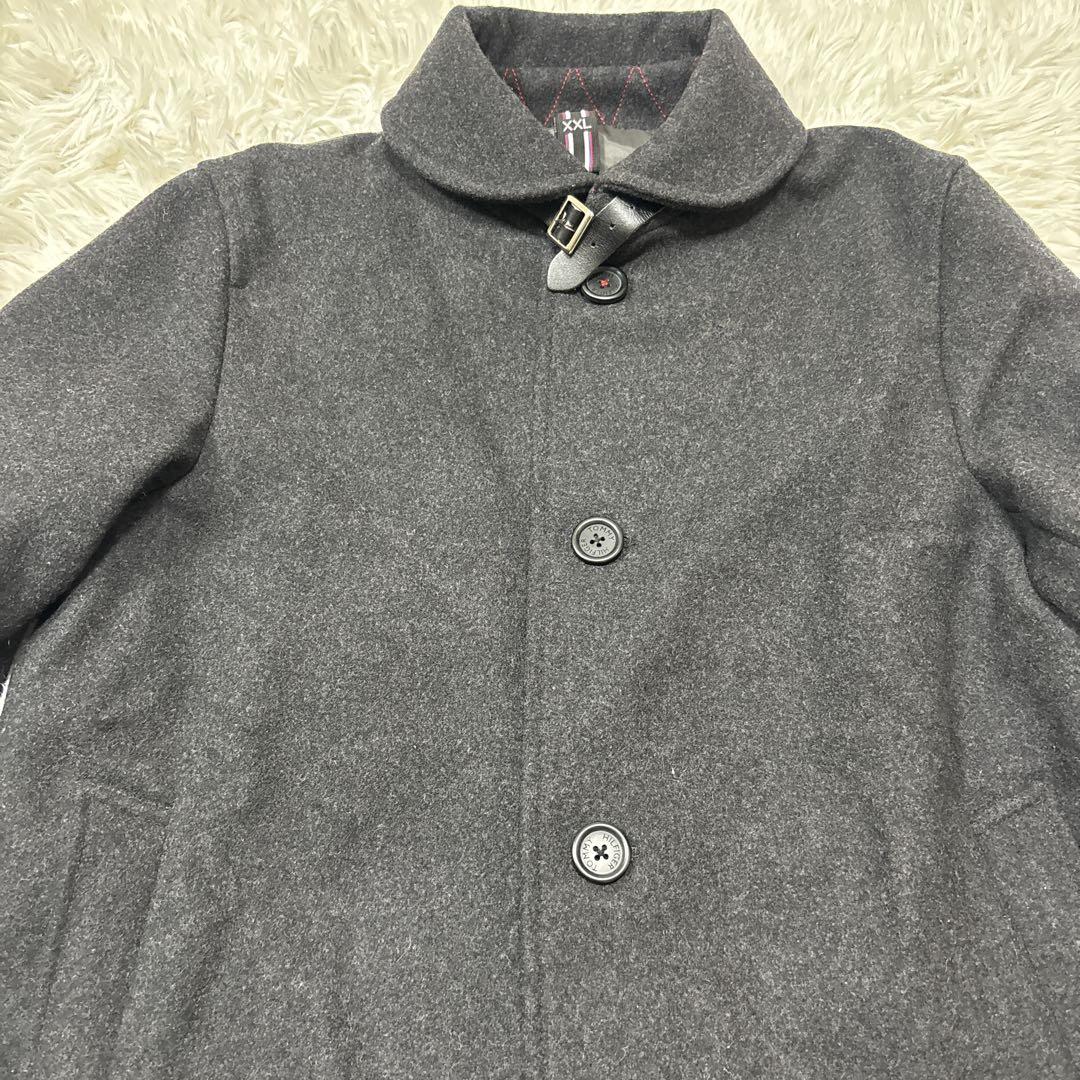 【美品】トミーヒルフィガー　ウールコート　グレー XXL 大人気