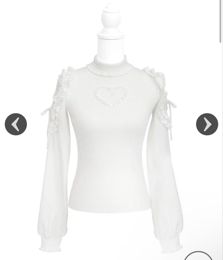 HONEY MEW ハートカットタートルニット ホワイト ハニーミュウ F