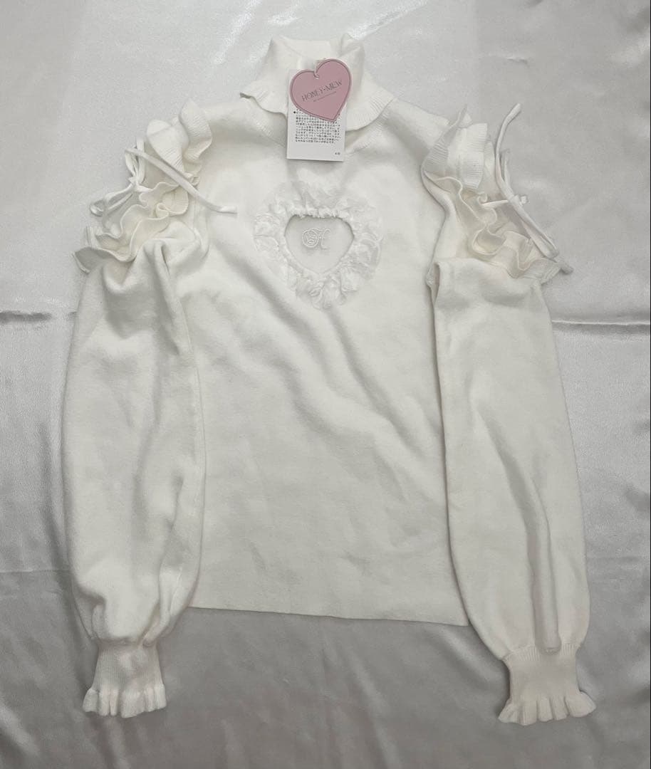 HONEY MEW ハートカットタートルニット ホワイト ハニーミュウ F