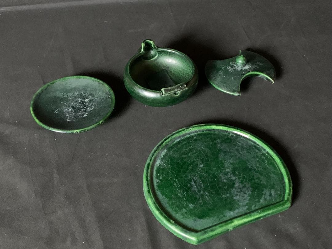 黒塗 短檠 夜咄/和楽造 青楽 雀瓦 灯芯 茶道具 茶事 901