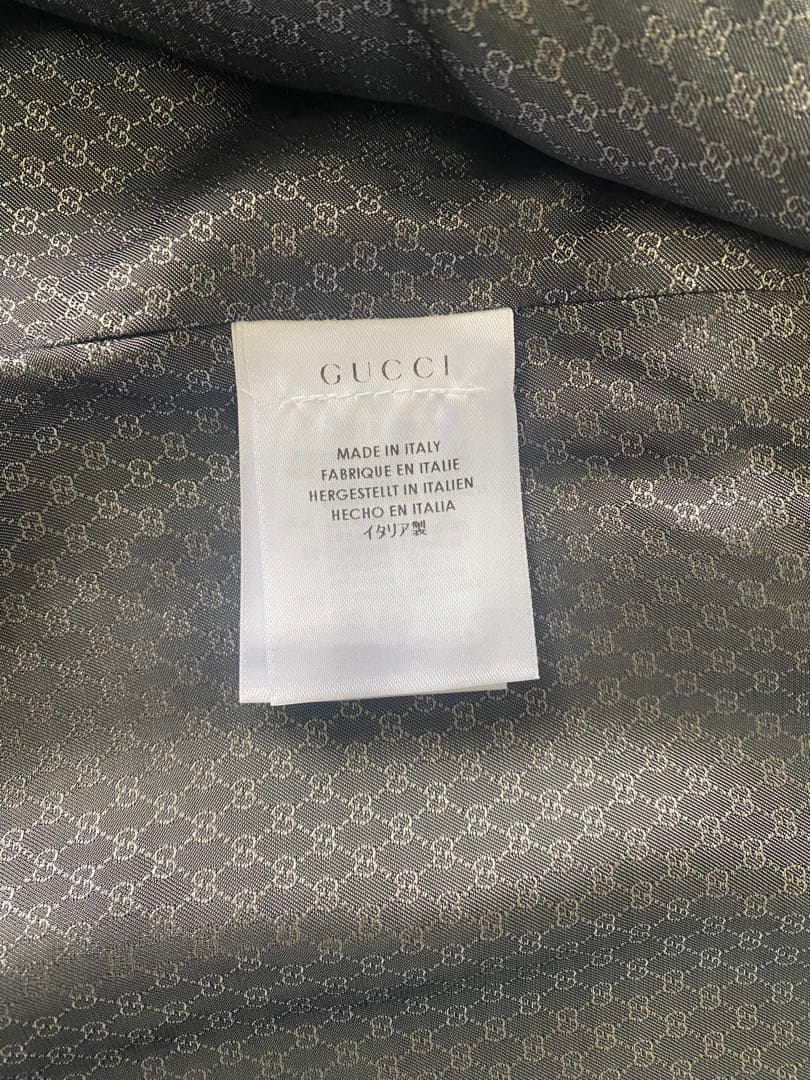 GUCCI グレー ダブルブレスト ウールコート10Y