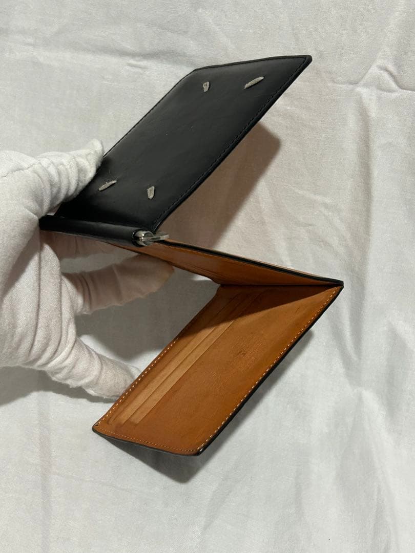 12345　マルジェラ　黒レザー 二つ折り財布