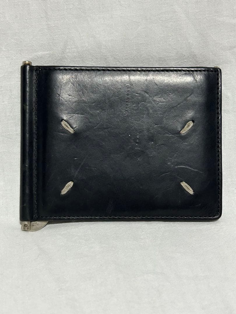 12345　マルジェラ　黒レザー 二つ折り財布