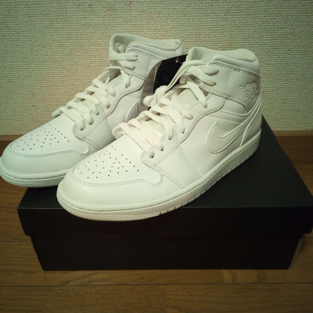 nike air jordan 1 mid トリプルホワイト 28.5cm