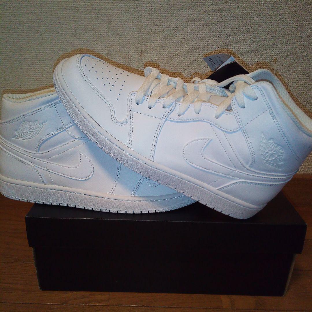 nike air jordan 1 mid トリプルホワイト 28.5cm