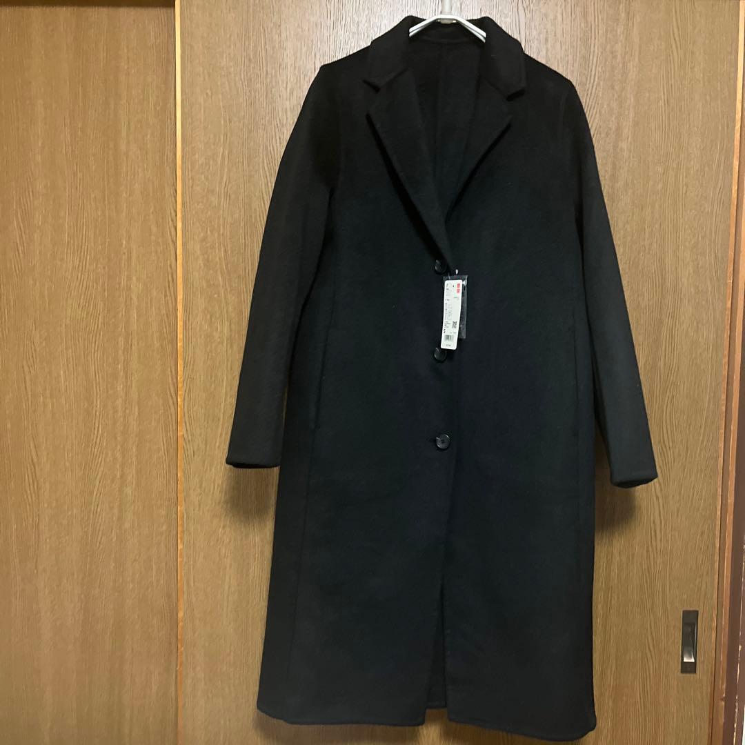 ダブルフェイス　チェスターロングコート　ブラック　タグ付き