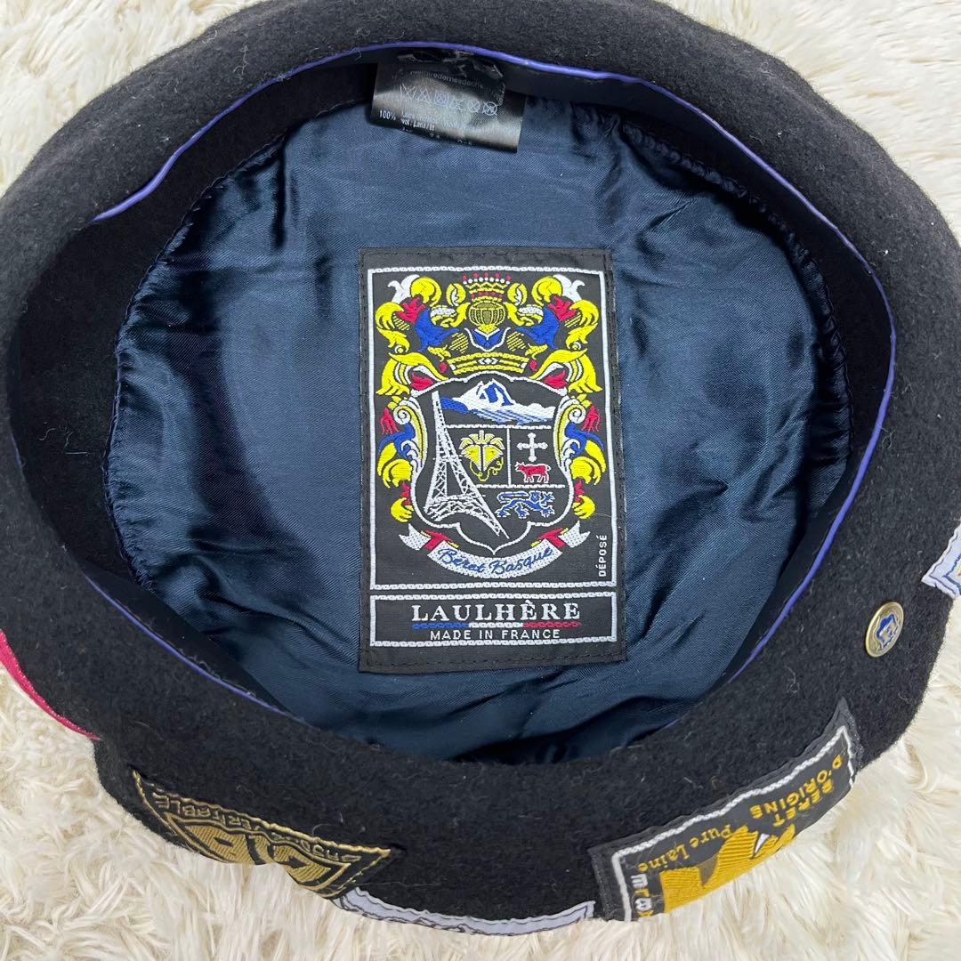 LAULHÈRE ロレール　ベレー帽　ERIDAN エリダン　ウール　本革　黒