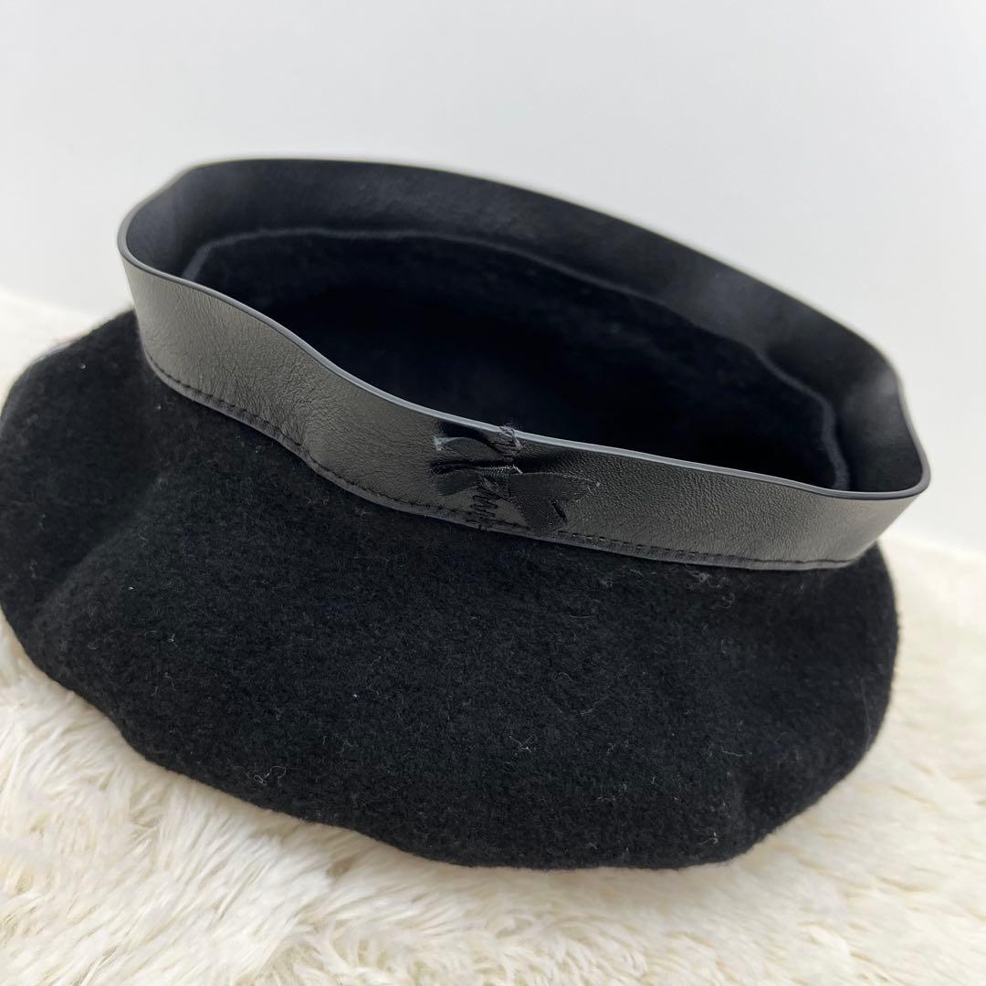 LAULHÈRE ロレール　ベレー帽　ERIDAN エリダン　ウール　本革　黒