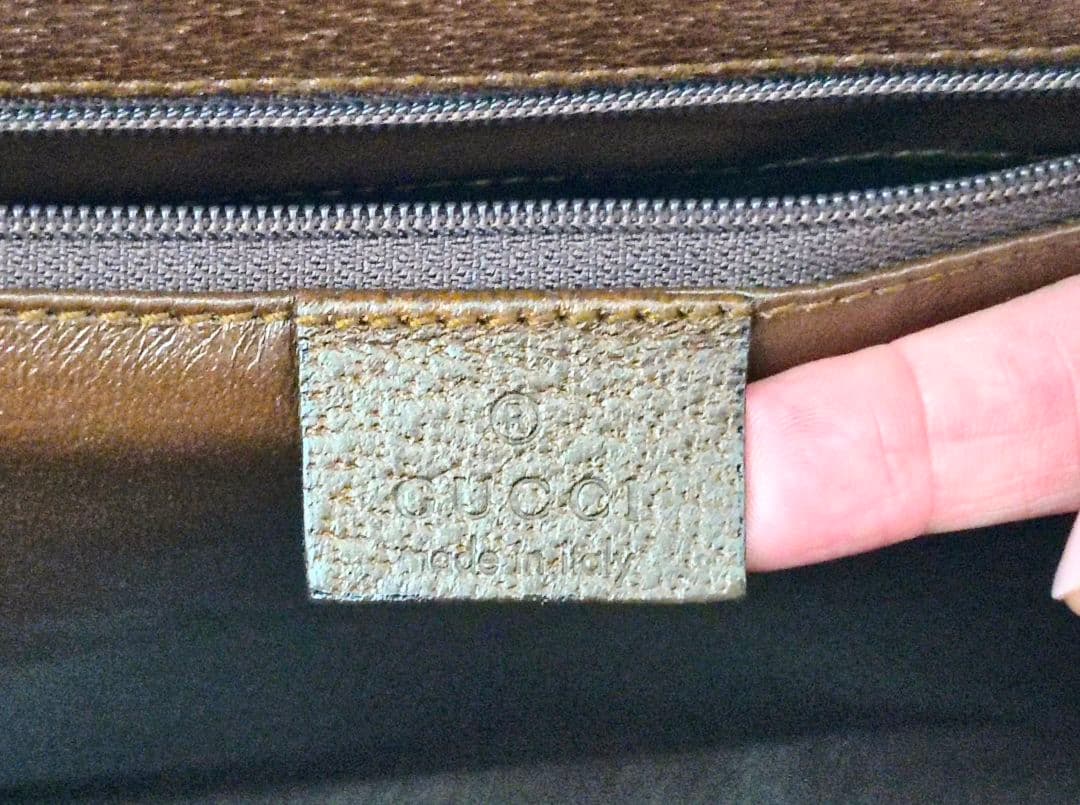 GUCCI バンブー ブラウンレザー 2 Way ビジネスバッグ