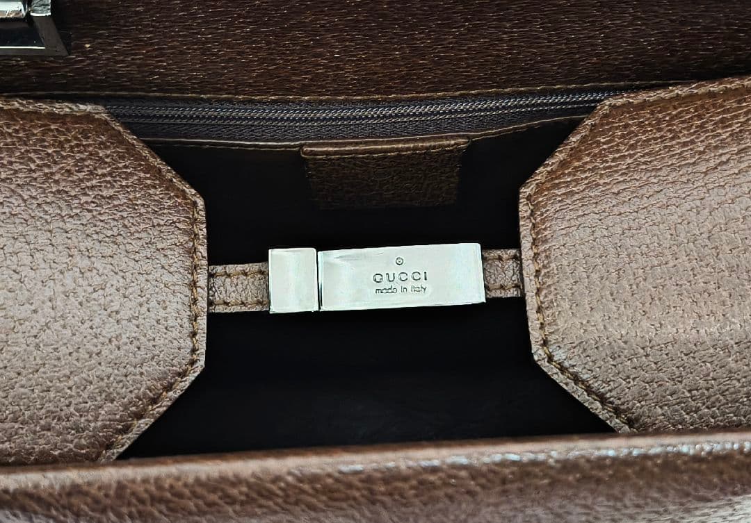 GUCCI バンブー ブラウンレザー 2 Way ビジネスバッグ