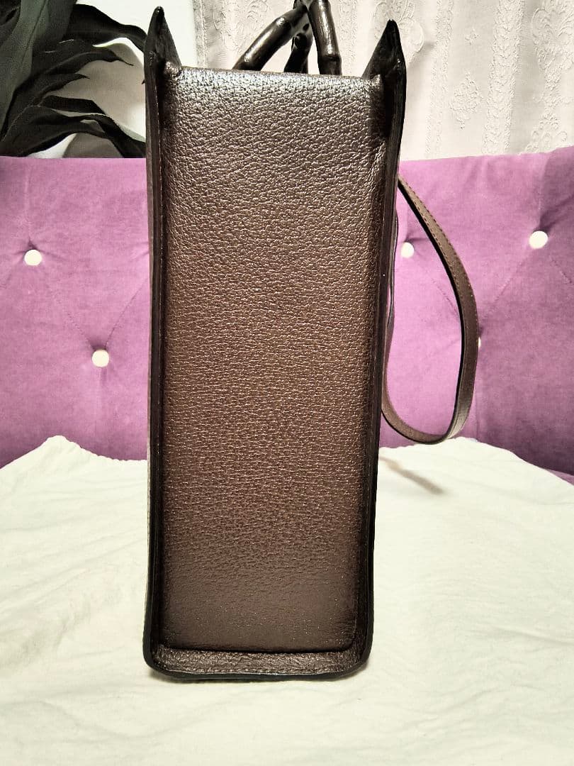 GUCCI バンブー ブラウンレザー 2 Way ビジネスバッグ