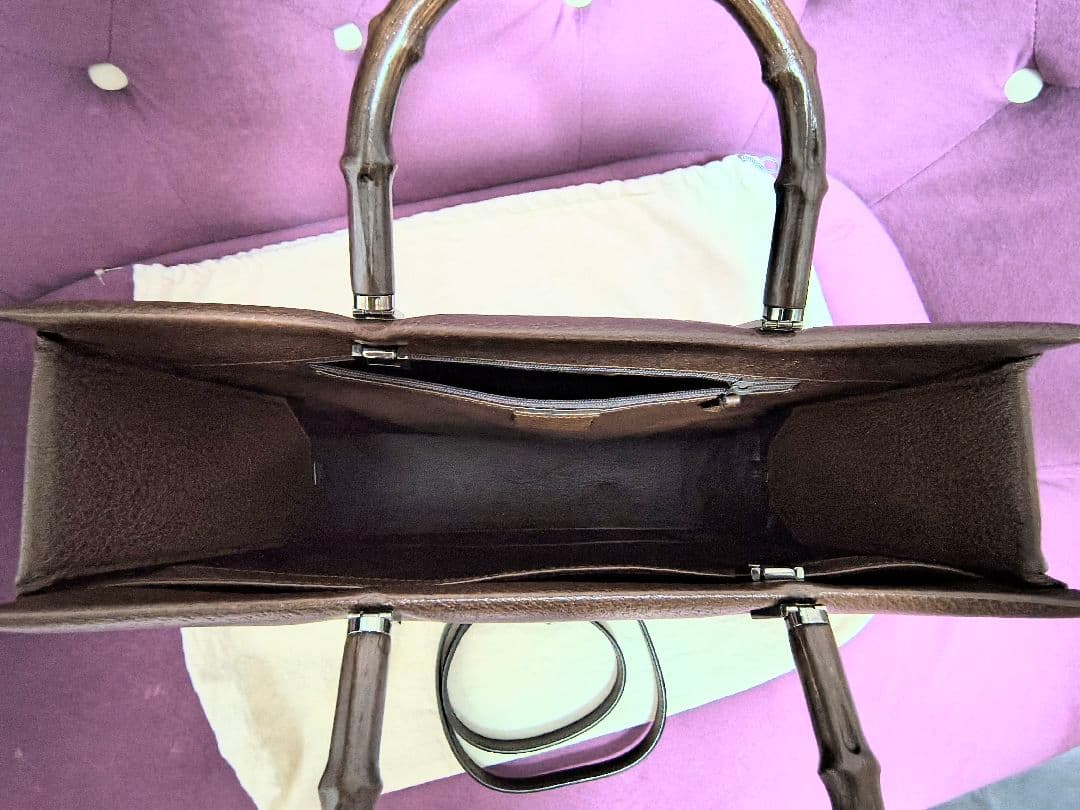 GUCCI バンブー ブラウンレザー 2 Way ビジネスバッグ