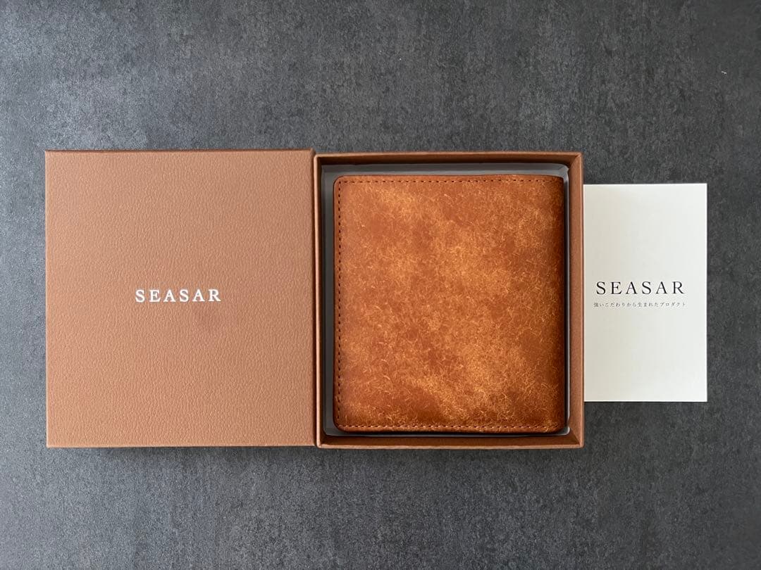 SEASAR Integral 二つ折り財布 プエブロレザー　コニャック