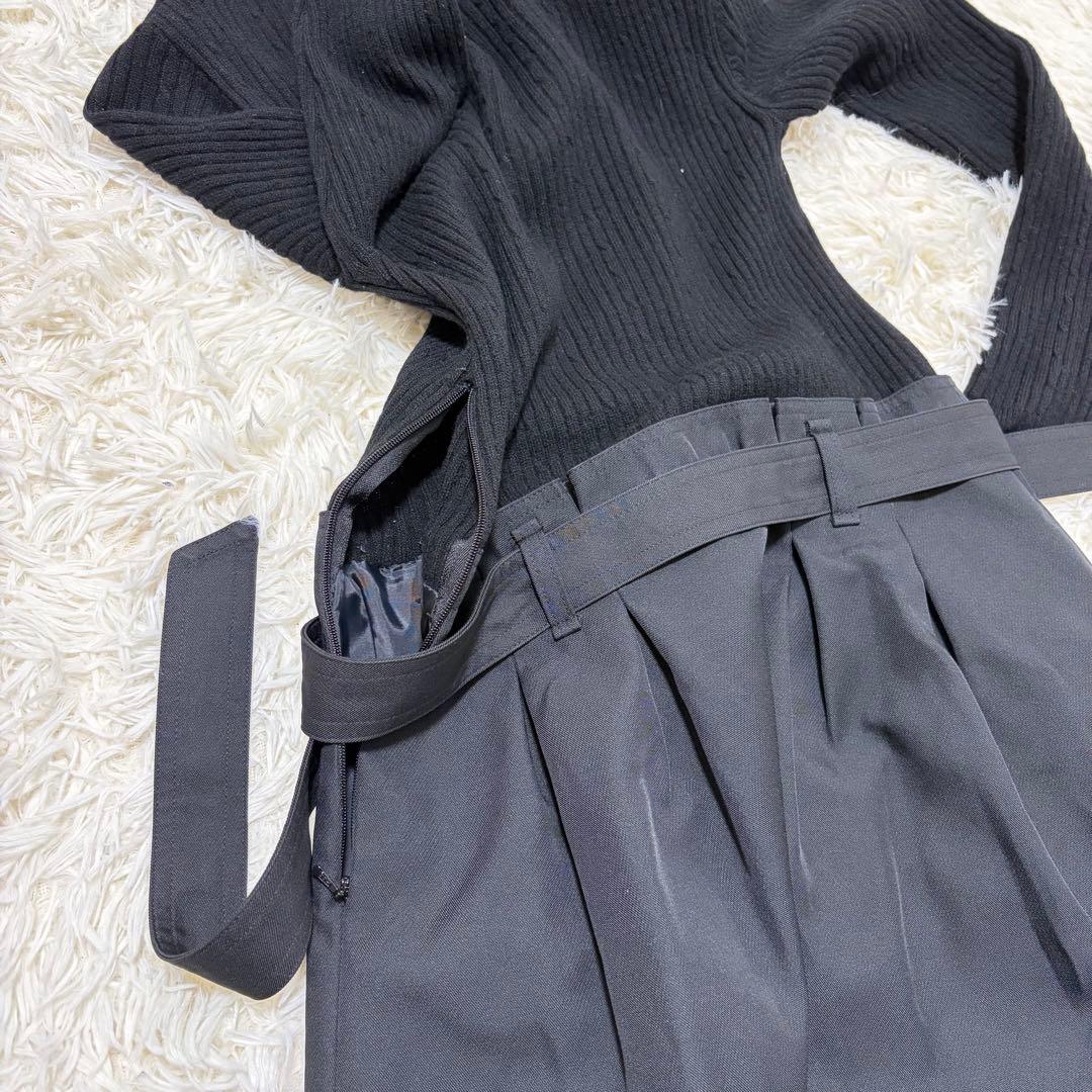 【美品】BURBERRY BLUE LABEL 黒ニットワンピース 38サイズ