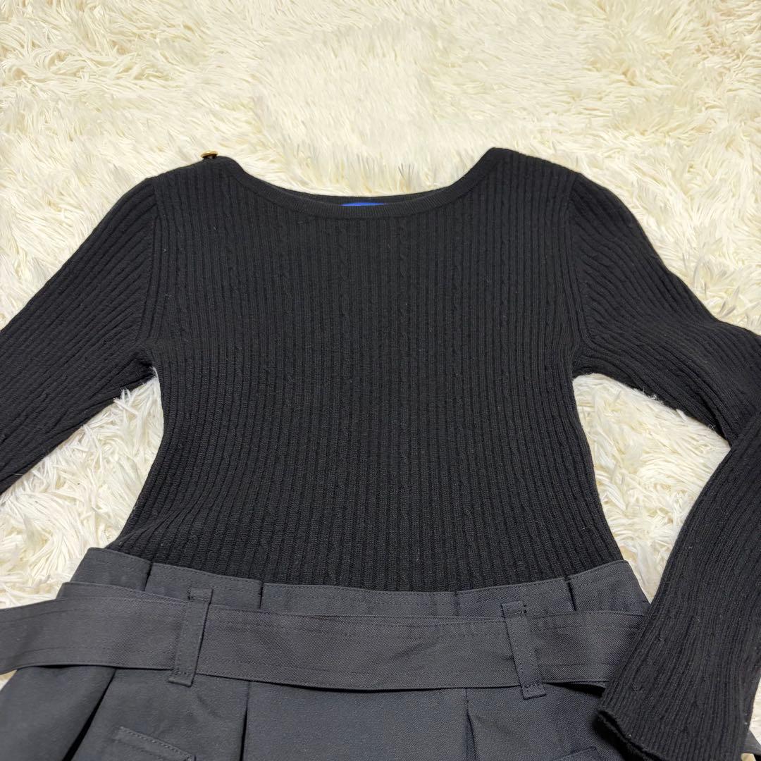 【美品】BURBERRY BLUE LABEL 黒ニットワンピース 38サイズ