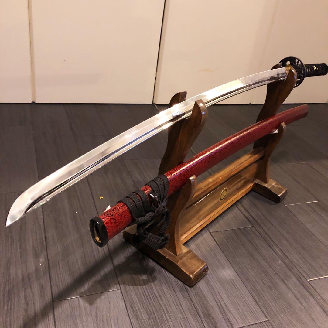 いづみ　模造刀　居合刀　優乱刃紋　朱拵え　合金刀身