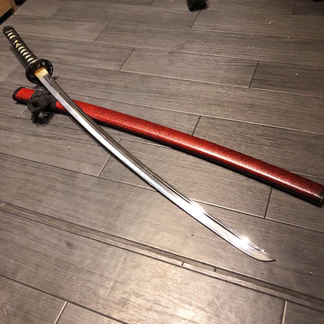 いづみ　模造刀　居合刀　優乱刃紋　朱拵え　合金刀身