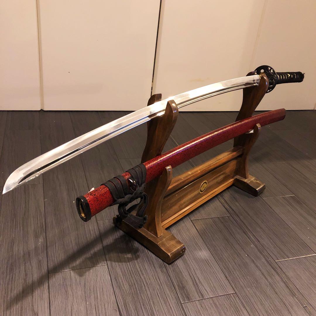 いづみ　模造刀　居合刀　優乱刃紋　朱拵え　合金刀身