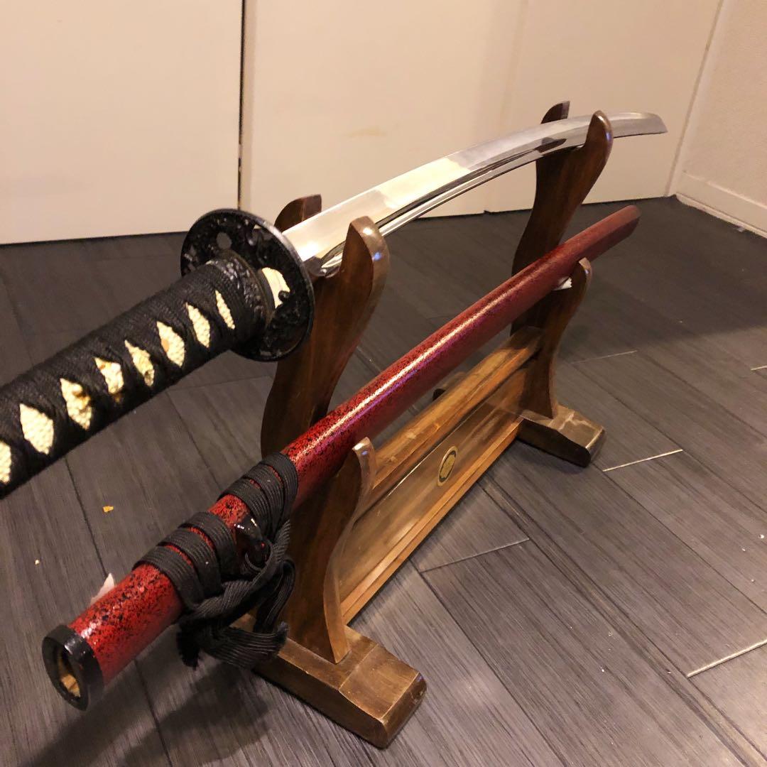 いづみ　模造刀　居合刀　優乱刃紋　朱拵え　合金刀身