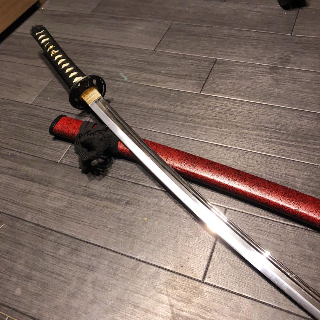 いづみ　模造刀　居合刀　優乱刃紋　朱拵え　合金刀身