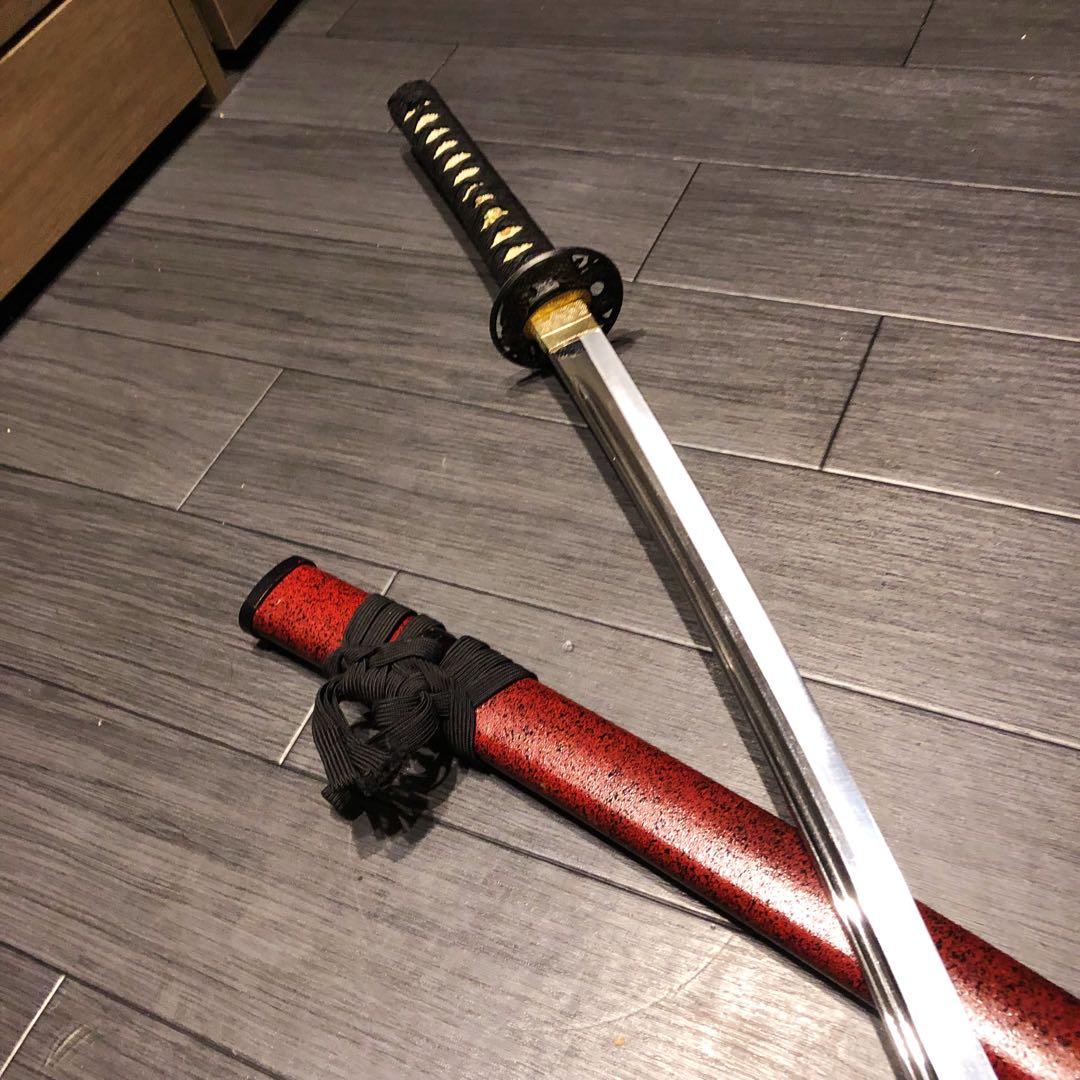 いづみ　模造刀　居合刀　優乱刃紋　朱拵え　合金刀身