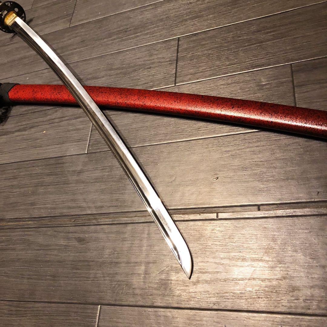 いづみ　模造刀　居合刀　優乱刃紋　朱拵え　合金刀身