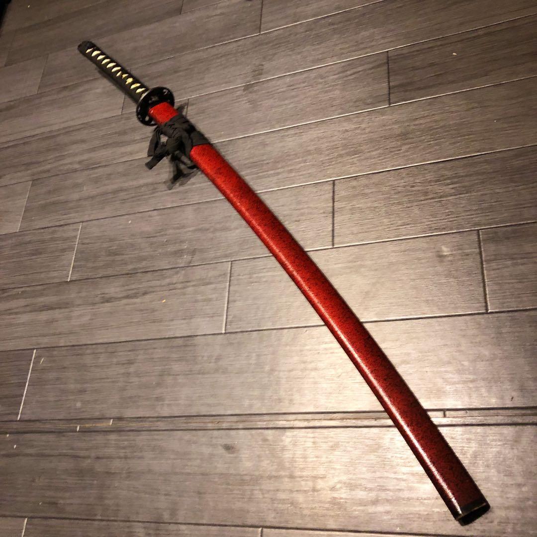 いづみ　模造刀　居合刀　優乱刃紋　朱拵え　合金刀身