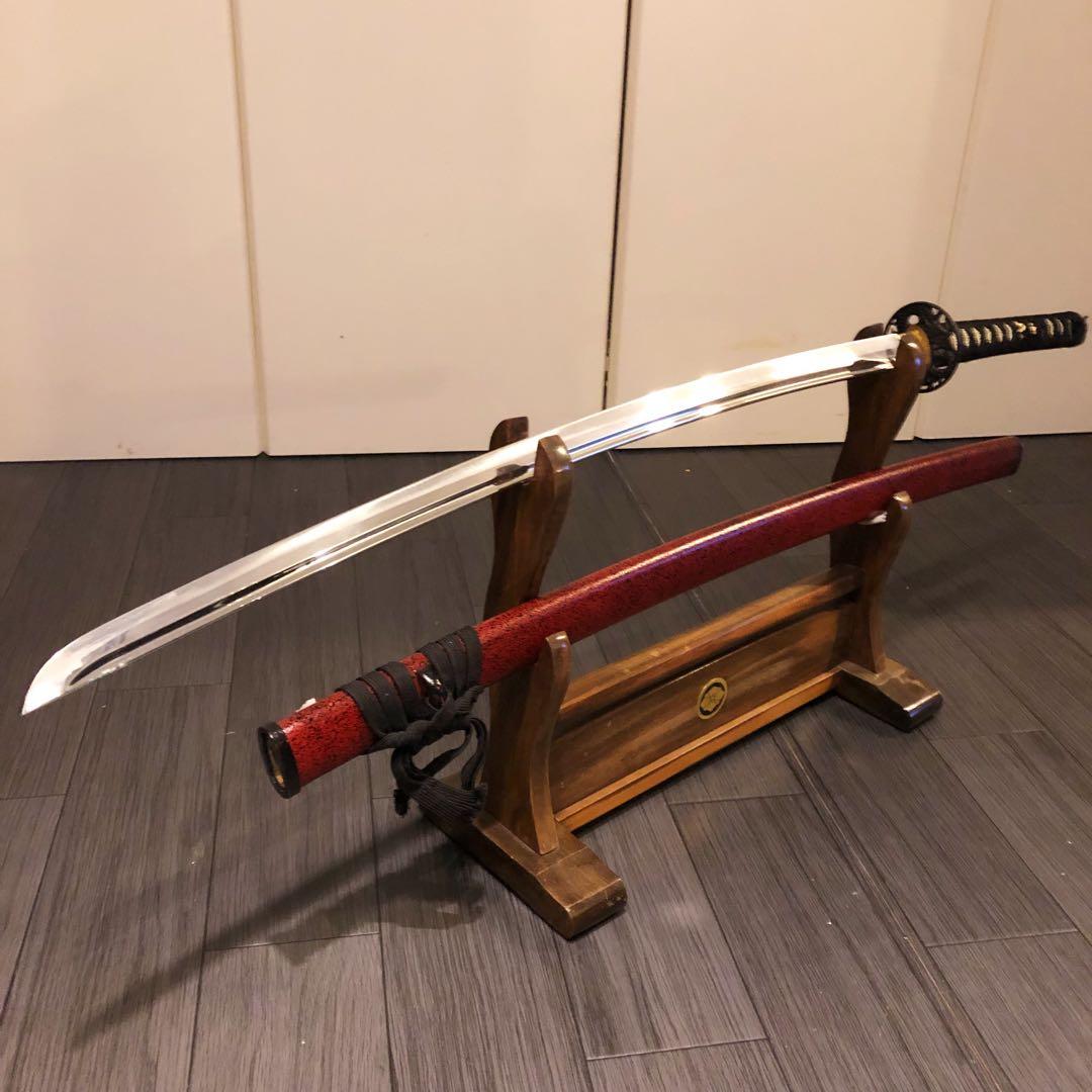 いづみ　模造刀　居合刀　優乱刃紋　朱拵え　合金刀身