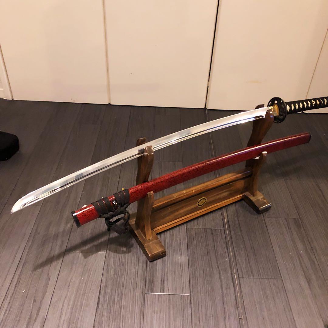いづみ　模造刀　居合刀　優乱刃紋　朱拵え　合金刀身
