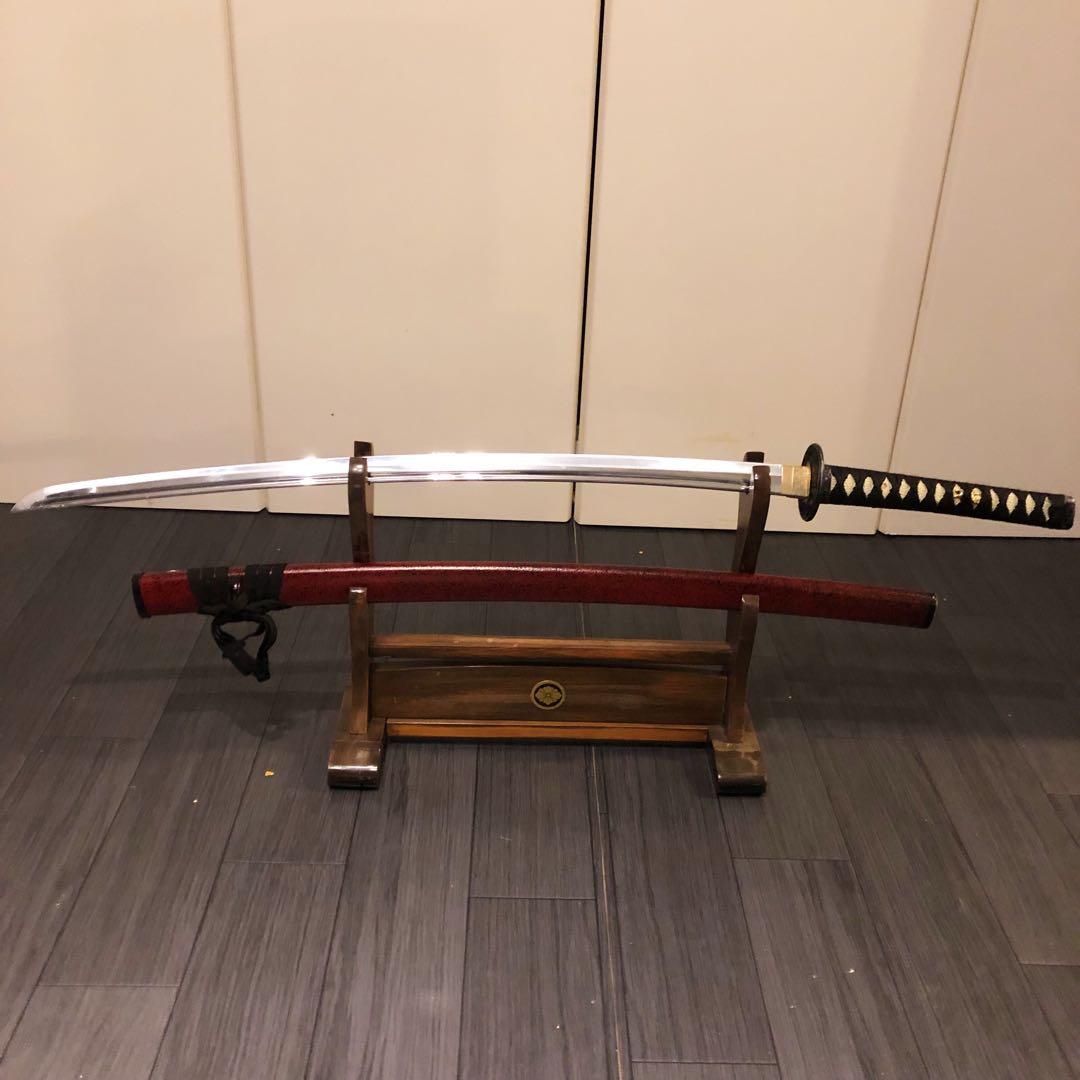 いづみ　模造刀　居合刀　優乱刃紋　朱拵え　合金刀身